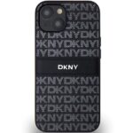 DKNY DKHCP15SPRTHSLK iPhone 15 / 14 / 13 6.1" black hardcase Leather Mono Stripe & Metal Logo - imagine 3
