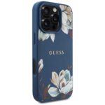Case Guess Grained Printed Flower Pattern MagSafe for iPhone 16 Pro blue - imagine 4