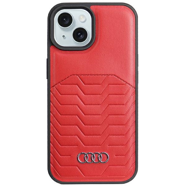 cps-bf754df58692309aee43b97de813c241-2025-12-05-21-06-53 Audi Synthetic Leather MagSafe iPhone 15 Plus / 14 Plus 6.7" red hardcase AU-TPUPCMIP15M-GT/ - imagine 1
