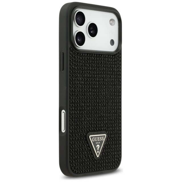 Case Guess Rhinestone Triangle Logo for iPhone 17 Pro Max black - imagine 4