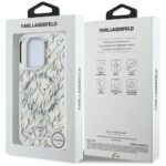 Case Karl Lagerfeld IML Karl Script Pattern MagSafe for iPhone 16 Pro Max white - imagine 8