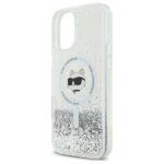 Karl Lagerfeld KLHMP16SLGCHSGH iPhone16 6.1" hardcase transparent Liquid Glitter Choupette Head Mags - imagine 6