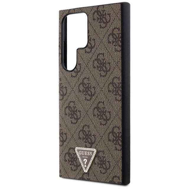 Guess GUHCS24LPGS4TDW S24 Ultra S928 brown hardcase Grip Stand 4G Triangle Strass - imagine 6