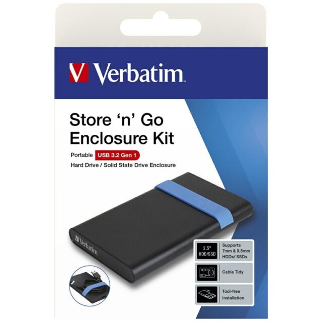 Verbatim Metal Enclosure for Drive Store 'n' Go 2.5" USB 3.2 Black 53106 - imagine 7