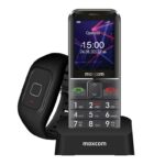 Maxcom Comfort MM735 with charging station + SOS wristband black