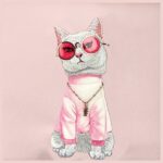 Nimmy Crossbody pink Glasses Cool Cat - imagine 3