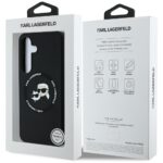 Case Karl Lagerfeld Silicone Double Heads And Circle MagSafe Samsung Galaxy S25 black - imagine 8