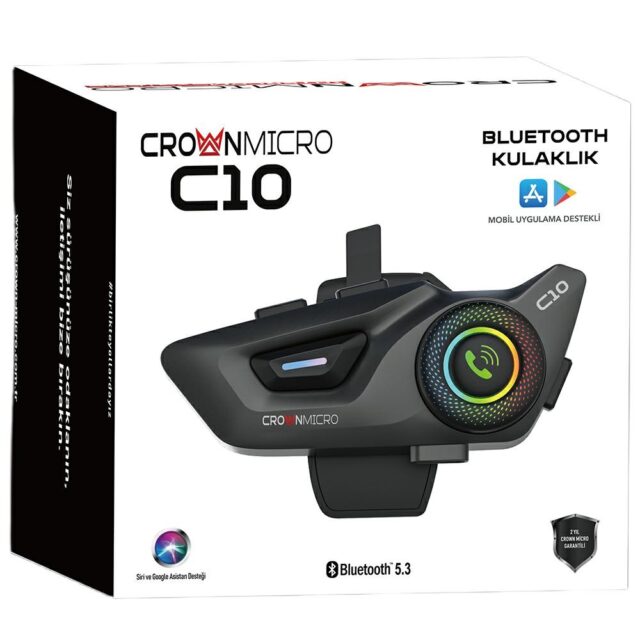 Motorcycle intercom Crown C10 Bluetooth 5.3 black - imagine 8