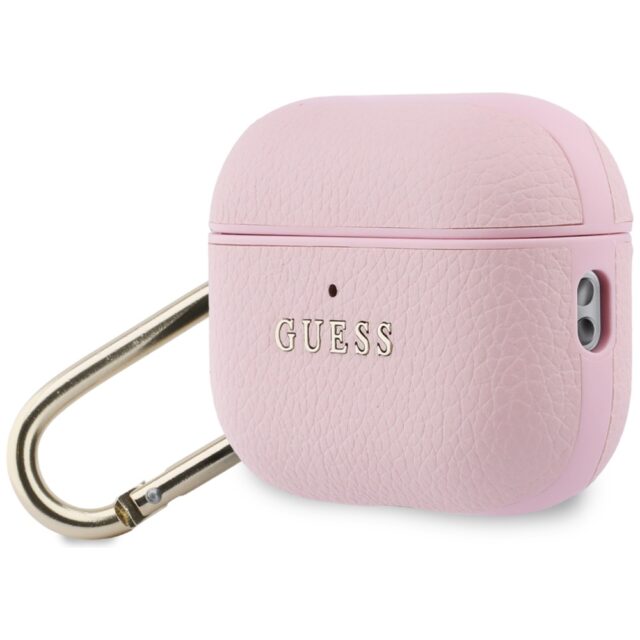 Case Guess Grained Classic Logo Hook for  AirPods Pro 3 pink - imagine 3