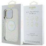 Case Guess IML Metal Colored Circle Classic Logo MagSafe for iPhone 16 Pro white - imagine 8