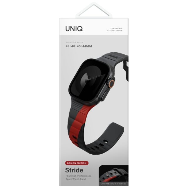 Strap UNIQ Stride De Rubber for Apple Watch 49/46/45/44mm charcoal - imagine 4