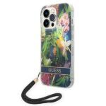 Guess GUOHCP14XHFLSB iPhone 14 Pro Max 6,7" blue hardcase Flower Strap