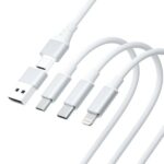 3MK Hyper Cable 3w1 USB-A/USB-C -USB-C/Micro/Lightning 1.5m White cable - imagine 7