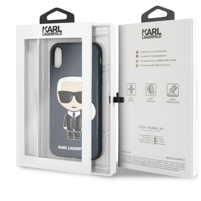 Karl Lagerfeld KLHCPXIKPUBL iPhone X/Xs hardcase blue Iconic Karl Embossed - imagine 7