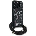 Case Karl Lagerfeld Crossbody Grained    Pattern & Logo for iPhone 16 Pro Max black - imagine 3