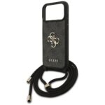 Case Guess 4G Big Logo Cord Stap         Crossbody for iPhone 17 Pro Max black - imagine 5