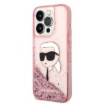 Karl Lagerfeld KLHCP14LLNKHCP iPhone 14 Pro 6,1" pink hardcase Glitter Karl Head - imagine 2