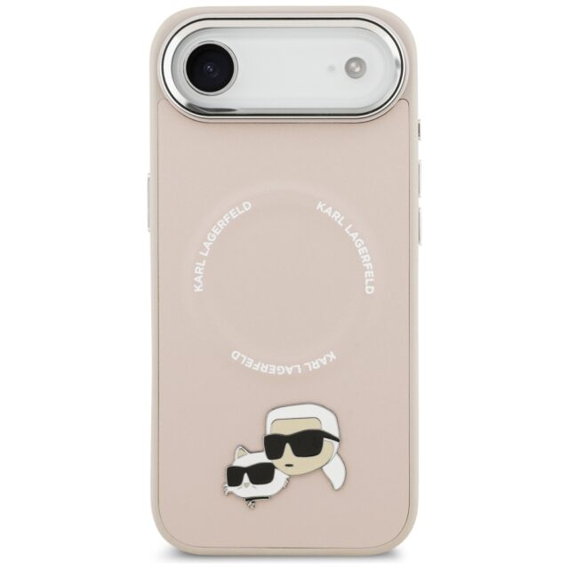 Karl Lagerfeld Karl & Choupette Pins MagSafe Case for iPhone Air Pink - imagine 3