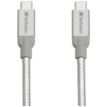 Verbatim Steel Cable USB-C/USB-C 3A 30cm silver 48867 - imagine 2