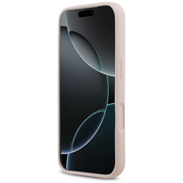 Case Guess Silicone Script Metal Logo MagSafe for iPhone 17 Pro pink - imagine 5