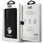 Karl Lagerfeld KLHCS23MSMHCNPK S23+ S916 black hardcase Silicone Choupette Metal Pin - imagine 8