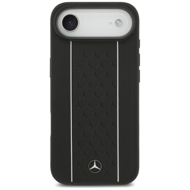 Mercedes Leather Star Pattern Stripes MagSafe Case for iPhone Air Black - imagine 3