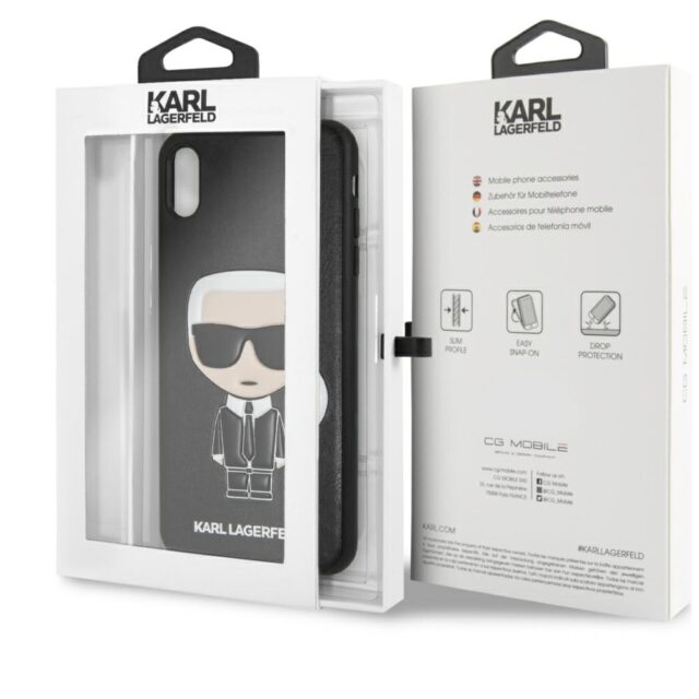 Karl Lagerfeld KLHCI65IKPUBK iPhone Xs Max hardcase black Iconic Karl Embossed - imagine 7