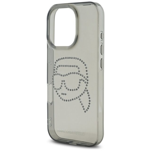 Case Karl Lagerfeld IML Rhinestones Karl Head for iPhone 16 Pro black - imagine 6