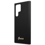 Guess GUHCS22LLSLMGBK S22 Ultra S908 black hardcase Silicone Script Metal Logo - imagine 6