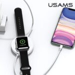 USAMS Wireless Charger US-CC096 10W with Lightning Cable white CC96WH02 - imagine 3