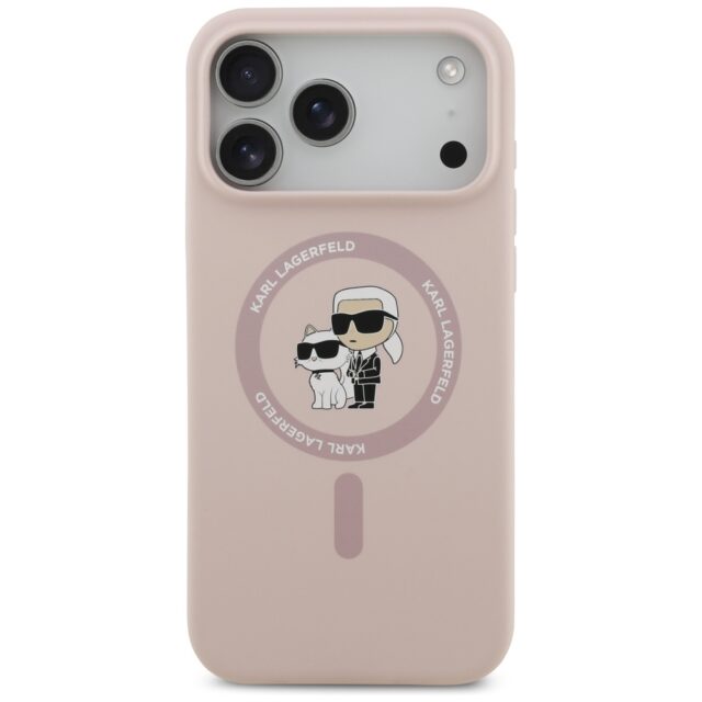 Karl Lagerfeld Silicone Karl&Choupette Ring MagSafe Case for iPhone 17 Pro Max Pink - imagine 3