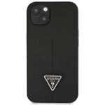 Guess GUHCP14SPSATLK iPhone 14 / 15 / 13 6.1" black hardcase SaffianoTriangle Logo - imagine 3