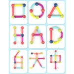 Extralink Magnetic Blocks, Educational Creative Magnetic Sticks 120 pcs. - imagine 3