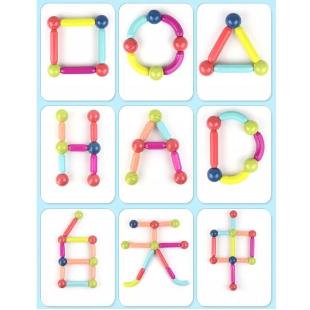 Extralink Magnetic Blocks, Educational Creative Magnetic Sticks 120 pcs. - imagine 3