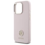 Guess GUHCP16LM4DGPP iPhone 16 Pro 6.3" pink hardcase Silicone Logo Strass 4G - imagine 6