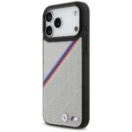 BMW M Tricolor Metal Logo MagSafe Case for iPhone 17 Pro Max Gray - imagine 2