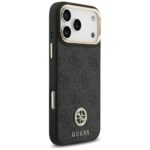 Guess 4G Srtass Logo & Big Strap Metal Buttons MagSafe Case for iPhone 17 Pro Max black - imagine 4