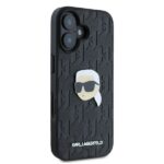 Karl Lagerfeld KLHCP16SPGKLKIPK iPhone 16 6.1" black hardcase Monogram Karl Head Pin - imagine 4