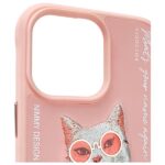 Nimmy case iPhone 15 Pro 6.1" pink Glasses Cool Cat - imagine 3