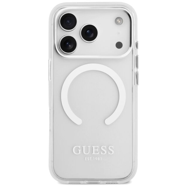 Guess Metal Outline MagSafe case for iPhone 17 Pro silver - imagine 3