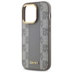 DKNY DKHMP14LPCPVSLE iPhone 14 Pro 6.1" beige hardcase Leather Checkered Mono Pattern MagSafe - imagine 6