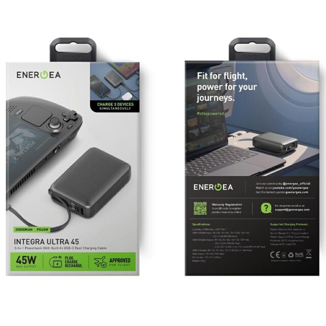 PowerBank Energea Integra Ultra 45       20000mAh cable USB-C PD45W grey - imagine 9