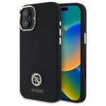 Guess GUHCP16SM4DGPK iPhone 16 6.1" black hardcase Silicone Logo Strass 4G