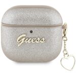 Guess Metallic Script Charm case for AirPods 4 gold