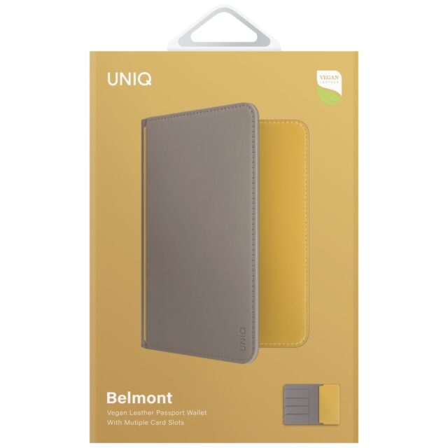 Passport Case UNIQ Belmont RFID gray yellow - imagine 6