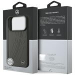 Case Mercedes Leather Large Laurel Leave MagSafe for iPhone 17 Pro antracyt - imagine 8