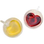 Extralink Home Heart-Shaped Love Mug, Double-Walled Heat-Resistant Glass Cup 250ml - imagine 3