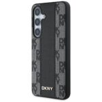 Case DKNY Leather Checkered Pattern MagSafe for Samsung Galaxy S25 black - imagine 2