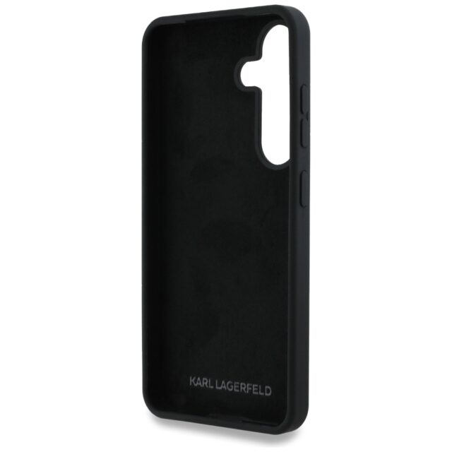 Case Karl Lagerfeld Silicone Metal Signature Logo Samsung Galaxy S25 black - imagine 7