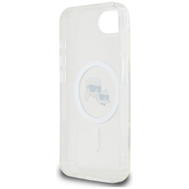 Case Karl Lagerfeld IML Metal Karl & Choupette Heads MagSafe for iPhone 16e white - imagine 7
